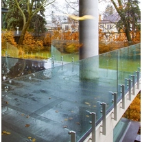 China Side Mount Mini Post Frameloze Railing, Post Mount Glass Guards fabrikant
