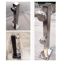 China RVS balustrade glazen minipaal beugel glasklem railing eindpaal fabrikant
