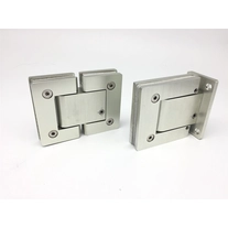 porcelana Acero inoxidable Heavy Duty Clip Clamp Pantalla ajustable Pivote Baño Puerta de vidrio Bisagra de ducha fabricante