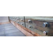 الصين الفولاذ المقاوم للصدأ 316 الزجاج المواجهة قطرها 30mm لتثبيت الأخشاب تصميم حديدي فرملس الصانع