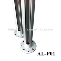Cina Dia50mm * T6063 spessore alluminio 3mm rotonda, posta T5 corrimano con verniciatura a polvere per 1/2 "ringhiera in vetro produttore