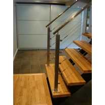 China Innere Treppe Design Edelstahl Seil Geländer Hersteller