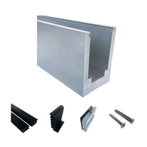 China outdoor almunium glass balustrades u channel handrails almunium glass railing manufacturer