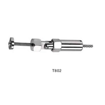 China Edelstahl Geländer Geländersystem Drahthochspannung Stahldraht Kabelende Armaturen, T802 Hersteller