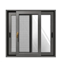 porcelana Puertas de patio plegables de desplazamiento de aluminio y vidrio moderado doble de rotura térmica de Windows fabricante
