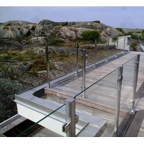 China 2'' Pipe Stainless Steel Balustrade Glass Balcony Railing Designs manufacturer