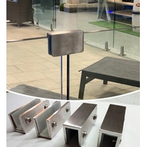 China Hochwertige Edelstahl 180 Grad quadratische Glasklemme Glasgeländerklemme Hersteller