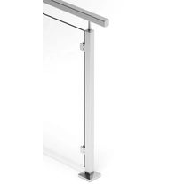 China RVS 50mm vierkante buis post voor balkon reling glasontwerp fabrikant
