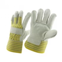 China China anti-cutting half leather working glove factory, cut resistant cow grain leather worker glove manufacturer, cut resisting cow grain leather labour glove supplier manufacturer