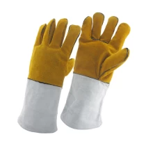 China China leather soldering gloves factory, genuine leather solder\'s gloves plant, true leather welder gloves manufacturer,for Tig/Mig manufacturer