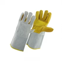 porcelana China Fábrica de guantes de soldadura de cuero, proveedor de guantes de soldadura de cuero genuino, planta de guantes de soldador de cuero verdadero, para TIG / MIG fabricante