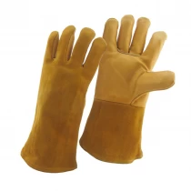 porcelana China Fábrica de guantes de soldadura de cuero, fabricante de guantes de soldadura de cuero verdadero, guantes de soldador de cuero genuino proveedor, para TIG / MIG fabricante