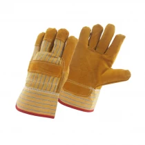 China China economical cow split leather worker glove factory, genuine leather labor glove supplier, safety glove manufacturer manufacturer