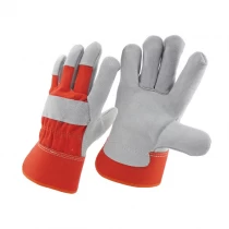 China China cow split leather full leather palm worker glove factory, genuine leather labor glove supplier, safety glove manufacturer manufacturer