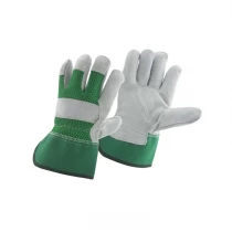 China China grey color cow split leather worker glove factory, genuine leather labor glove supplier, safety glove manufacturer manufacturer