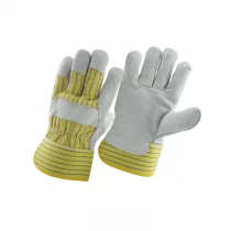 China China natural color cow split leather worker glove factory, genuine leather labor glove supplier, safety glove manufacturer manufacturer
