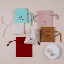 China Handmade drawstring pouch small package bag customized in any color manufacturer