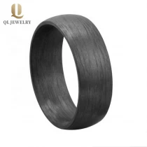 China Einfache und einzigartige fest gefälschte Black Carbon Fiber Ehering Bands China Hersteller Hersteller