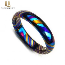 China Unique 4mm Domed Tricolors Zircuti Ring Timascus Ring Wedding Bands China Supplier manufacturer