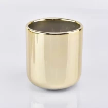 中国 受欢迎的金色陶瓷蜡烛罐 制造商