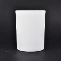 China Matte White Glass Candle Jars For Decoration manufacturer