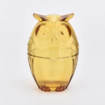 China uil vorm 500ml glazen kaarsen potten fabrikant