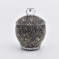 China luxury black glass candle jar with lid manufacturer