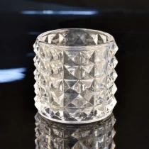 China Hot sale crystal glass candle jar for candle making manufacturer