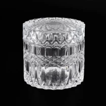 China 250ML elegante kristal glazen kaars pot met deksel voor decor fabrikant