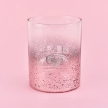 الصين حامل شموع زجاجي فاخر فاخر 8 أونصة لتزيين المنزل باللون الوردي الصانع