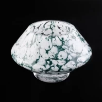 Китай ярко зелено и бяло стъклено стъклено бурканче за свещи Производител