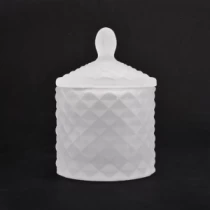 Китай плътен бял елегантен стъклен буркан за свещи с капак Производител