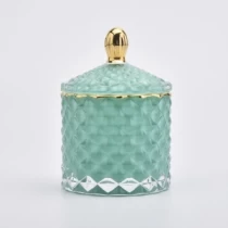 Cina 110ml Luxury Green Candle Jar Glass Dengan Tutup pabrikan