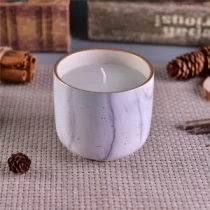 Chiny Marmurowy ceramiczny słoik do kalkomanii z przelewem wody ze świecami zapachowymi producent