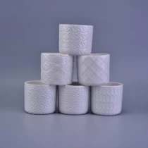 China hand made glazed white ceramic cnadle containers wholesale manufacturer