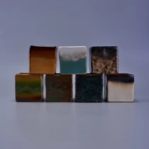 Cina Transmutasi Glazed Square Ceramic Candle Holder pabrikan