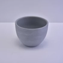 China Grey round container ceramic candle holder manufacturer