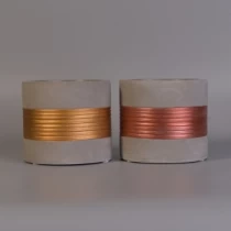 China Vertical Concrete Candle Holders with Rose Golden Painting manufacturer