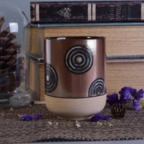 Cina 505ml Hand Painting Glazed Ceramic Candle Jars pabrikan