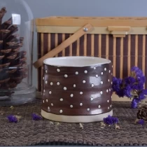 Cina toples lilin keramik cat tangan berwarna coklat pabrikan