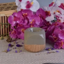 China Wood style square ceramic tea light candle holder wholesale manufacturer