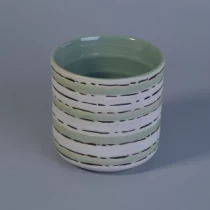 China 500ml ceramic candle holders with hand painting design manufacturer