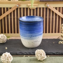 Cina 7oz lilin mengisi botol lilin keramik yang dilukis dengan tangan pabrikan
