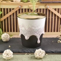 Cina Tempat lilin keramik isi 8oz Votive dengan tutup pabrikan