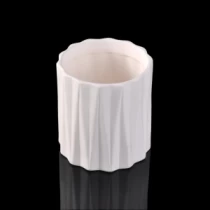 Ķīna 450 ml balta koka raksta keramikas sveču burka ražotājs