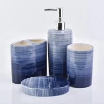 Kina blå hvite gradient keramiske badesett produsent