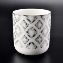 Tsina round bottom white ceramic jar with gold printing Manufacturer