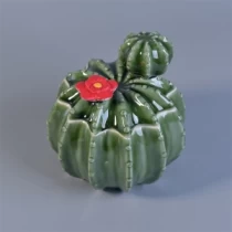 Kiina ainutlaatuinen vihreän muotoinen keraaminen kynttilänjalka kannella valmistaja
