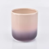 Kiina kaareva pohja vaaleanpunainen lasitettu keraaminen purkki kynttilänvalmistukseen valmistaja