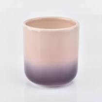 China curved bottom pink glazed ceramic jar for candle making manufacturer